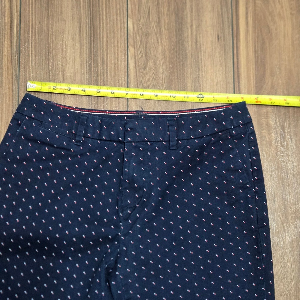 Tommy Hilfiger Hampton Stretch Slim Chino Navy Blue Dots Pants Mid Rise Size 8 - Picture 3 of 13